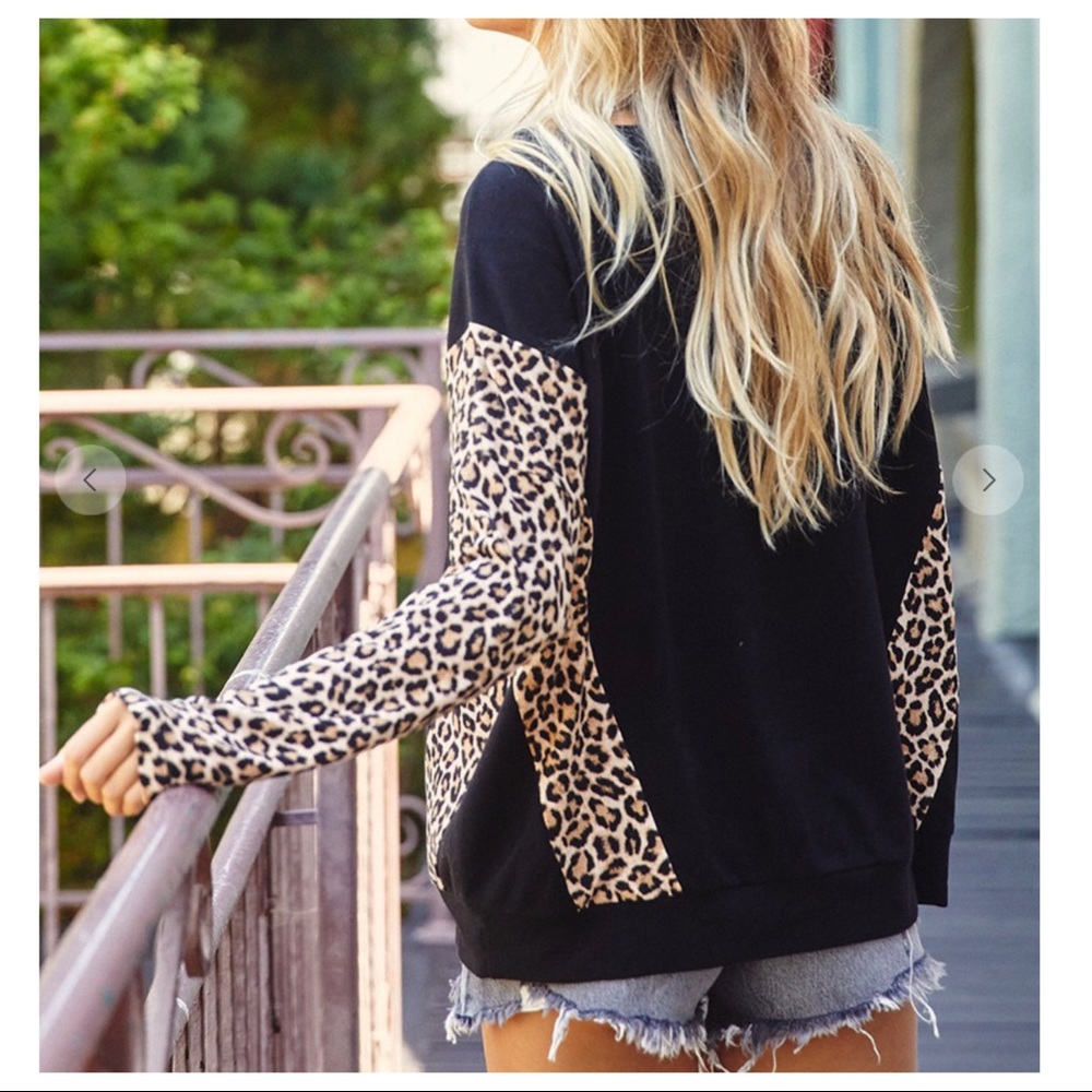 Fabulous Leopard Animal contrast Color block tunic - Picture 6 of 7